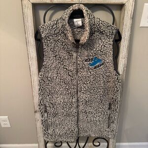 J. America Sled Babe Sherpa Fleece Vest Women’s Large Gray Full Zip Snowmobile